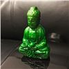 Image 2 : Chinese Hand Carved Green Jade Carved Resting Buddha Figure