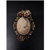 Image 1 : Exquisite Silhouetted Semi Precious Rhinestone Cameo Broach