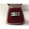Image 2 : Mens Titanium Steel Silver Blue Engagement Ring