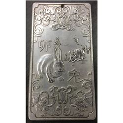 Tibetan Silver Bullion with Rabbit