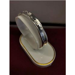 Ladies 925 Sterling Silver Plum Flower Bangle