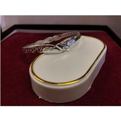 Ladies 925 Sterling Silver Plated Fox Bangle