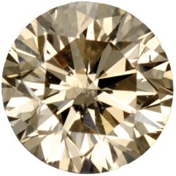 African Light Champagne Natural Fine Diamond -Round Cut - SI3-I1