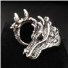 Image 2 : 2 Exquisite Chinese Miao Silver Dragon Head Rings