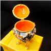 Image 6 : Enameled Faberge Inspired Egg With Semi- Precious Stones
