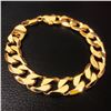 Image 2 : Mens Gold Tone Cuban Link Chain Bracelet