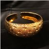 Image 2 : Ladies Clover Carved 24K Gold Filled Bangle