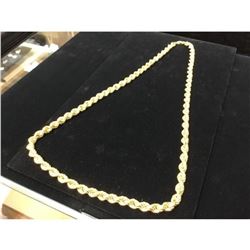 10k Yellow Gold Custom Designed Rope Chain Weight 40.5 Grams