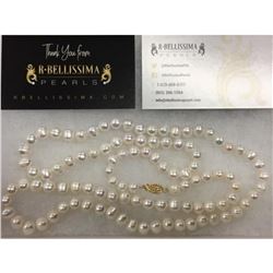 7-8mm Freshwater Pearl Necklace with Gold Clasp