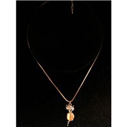 Contemporary Designer Rhinestone fox necklace