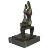 Image 3 : MOTHER & CHILD (1954) by Henry Moore Abstract Bronze Bench Sculpture 12" x 7"