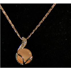 Elegant, Contemporary Opal Rhinestone Necklace