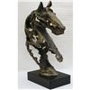 Image 2 : Large Abstract Surreal Horse Head Bronze Bust Sculpture Statue on Marble Base 30" x 18"