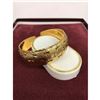 Image 3 : Ladies Clover Carved 24K Gold Filled Bangle