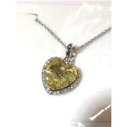 Austrian Crystal with Swarovski Elements - Yellow heart necklace