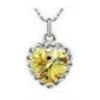 Image 2 : Austrian Crystal with Swarovski Elements - Yellow heart necklace