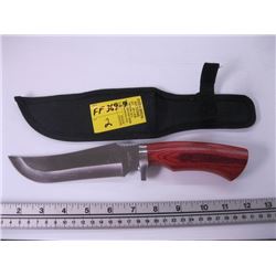 WOODEN HANDLED KNIFE WITH SHEATH