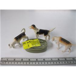 3 BESWICK DOGS, SMALL BURNS COTTAGE DECANTER