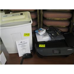 HP PRINTER, FELLOWS PAPER SHREDDER