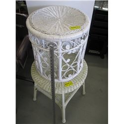 2 WICKER TABLES