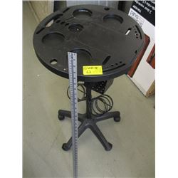 ROUND TOPPED SALON TRAY ON CASTORS