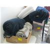 Image 1 : 2 BOXES & BIN OF ASSORTED BLANKETS