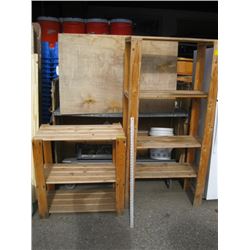 2 WOODEN SHELF UNITS