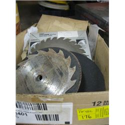 BOX OF ASSORTED SAW BLADES & CUTOFF BLADES