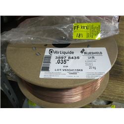 NEW ROLL OF AIR LIQUIDE SOLID WIRE .035 INCH (BLUE SHIELD LA-S6) 20 KG