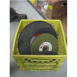 YELLOW BIN WITH ASSORTED CUTOFF DISCS