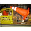 Image 1 : 2 BOXES OF MISC SCREWS, NAILS, NUTS, BOLTS, CONES ETC.