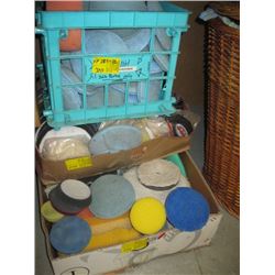 LARGE LOT OF ASSORTED POLISHING PADS, BUFFING PADS