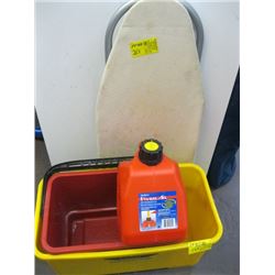 MINI IRONING BOARD, 2 BUCKETS & FUEL CAN