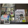 Image 1 : NEW CALLIGRAPHY ART SET, BIN OF ASSORTED CRAFT ITEMS