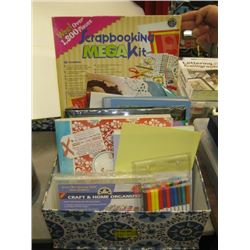 BOX OF ASSORTED CRAFT PAPER & PENS ETC.