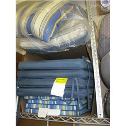 A LOT OF BLUE/WHITE PATIO CUSHIONS