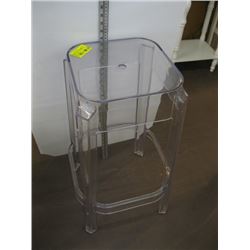 CLEAR PLASTIC TALL STOOL