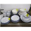 Image 1 : A LOT OF POLKA DOT WHITE/BLUE DISHES, ASSORTED BOWLS, PLATES ETC.