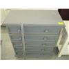 Image 1 : GREY 5 DRAWER CHEST OF DRAWERS