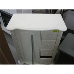 WHITE PAINTED 4 DRAWER SINGLE DOOR CABINET