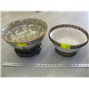 Image 1 : 2 LARGE BOWLS, 1 WITH METAL EDGING, 1 ASIAN WAS BROKEN BUT IS REPAIRED