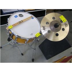 SNARE DRUM WITH CYMBAL & DRUMSTICKS