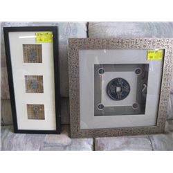 PAIR OF BOX FRAMED DECORATIVE PICTURES