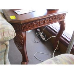 PAIR OF HEAVY LEGGED END TABLES