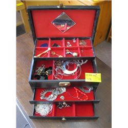 JEWELRY BOX AND ASSORTED CONTENTS