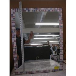 SMALLER TILE EDGED MIRROR (1 TILE MISSING)