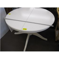 ROUND WHITE DINETTE TABLE WITH DAMAGED LEAF