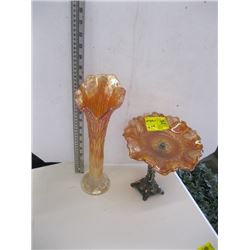 2 PCS OF CARNIVAL GLASS