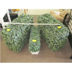 2 LARGER ARTIFICIAL HEDGES, 1 ARTIFICIAL IN PLANTER