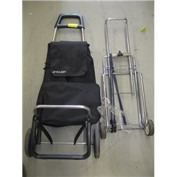 ROISER GROCERY CART & 1 SUITCASE ROLLER